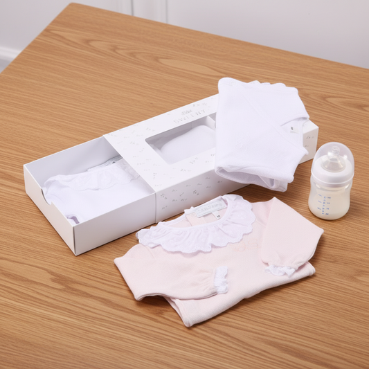 CHELY | Girls Rose Blush Cotton Bodysuit Set (4)