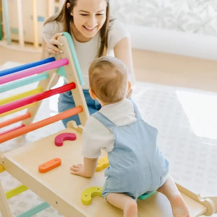 Tiny Land® 7-in-1 Rainbow Pikler Triangle Set
