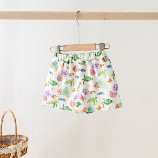 Just Keep Swimming Organic Muslin Shorts