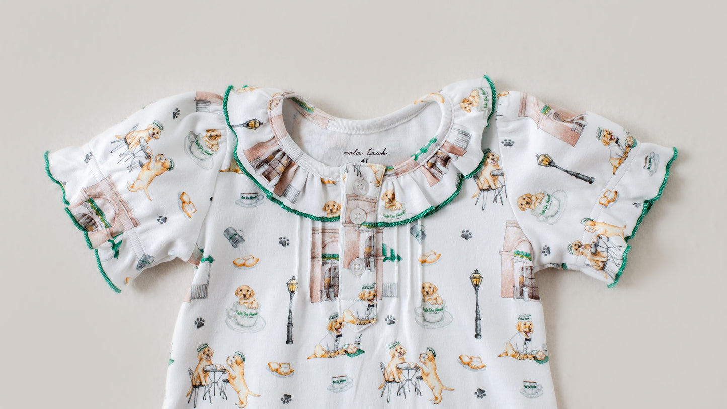 Powdered Sugar & Puppies Organic Cotton Play Dress