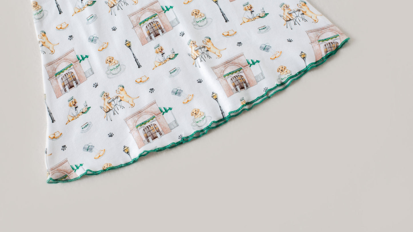 Powdered Sugar & Puppies Organic Cotton Play Dress