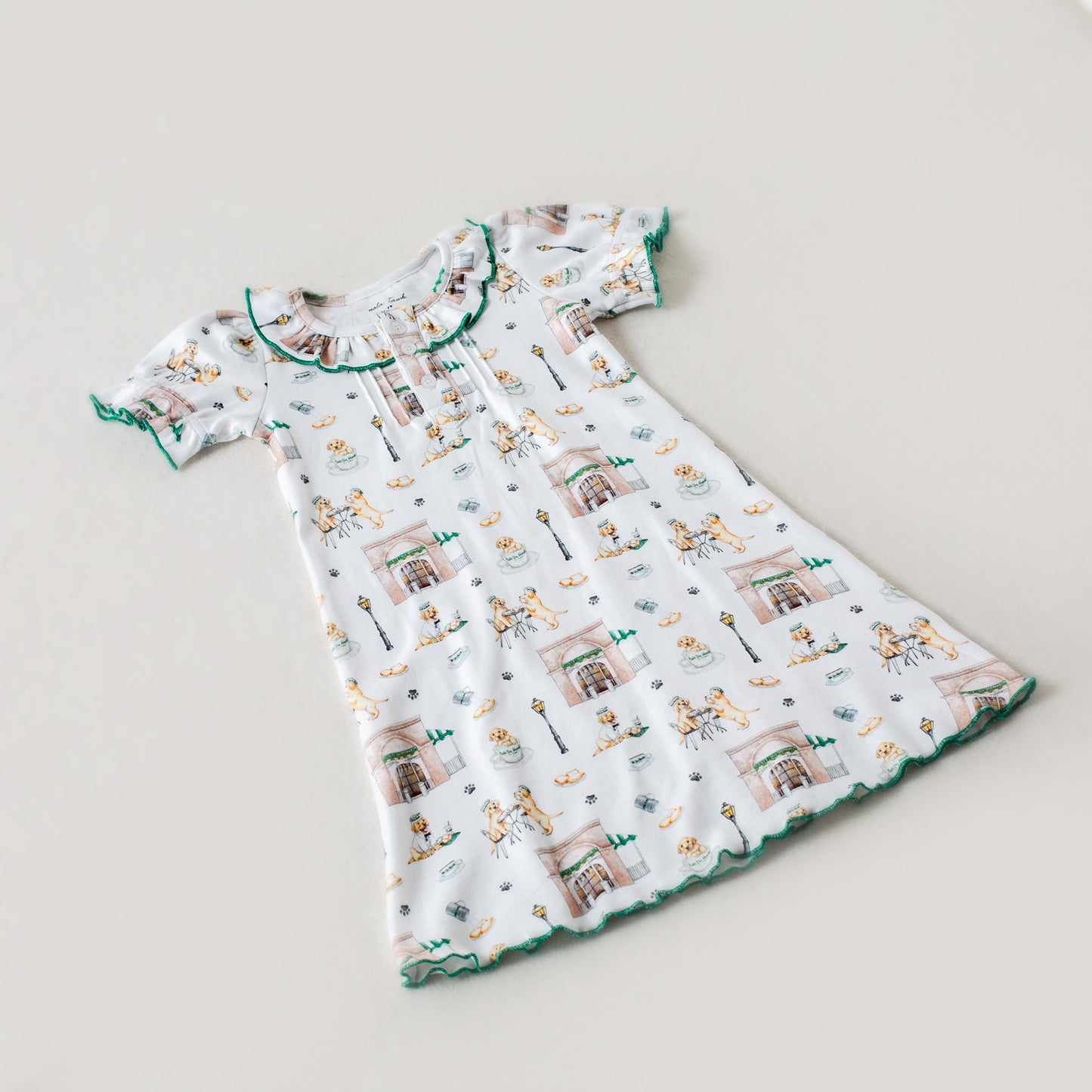 Powdered Sugar & Puppies Organic Cotton Play Dress