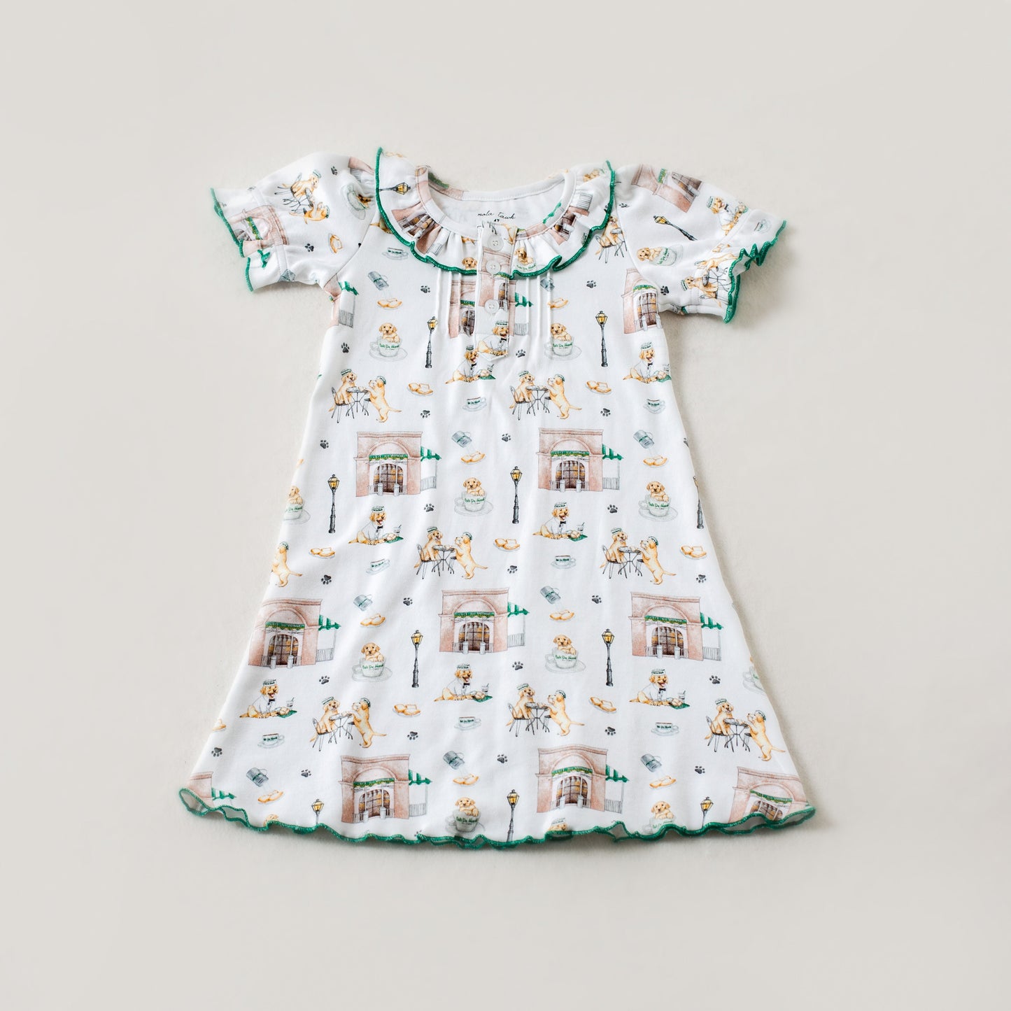 Powdered Sugar & Puppies Organic Cotton Play Dress