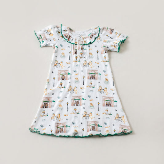 Powdered Sugar & Puppies Organic Cotton Play Dress