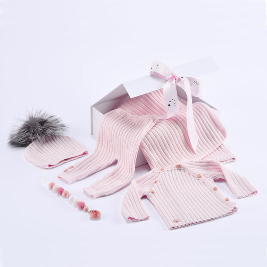 MAILLE LOVE | Girls Pale Pink Knit Gift Set (5)